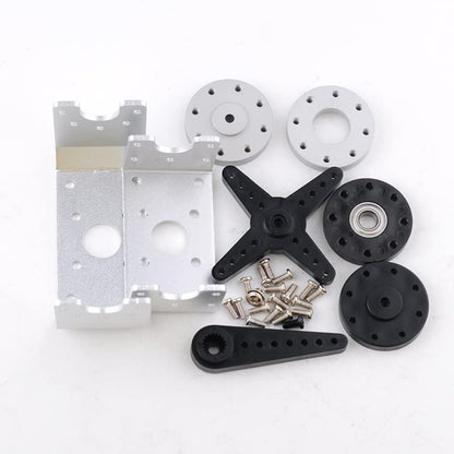 RDS5180 80kg Digital Metal Robotic Servo Motor High Torque Double-Shaft Robot Servo Arm Waterproof IP66 with U Metal Brackets for RC Car DIY Robot (180°) - size: 80KG 180°