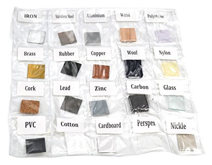 EISCO Materials Collection Set, Educational Exploration, Set of 20 Magnetic and Non-Magnetic Materials