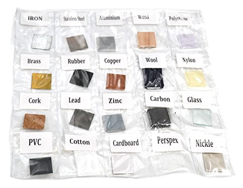 EISCO Materials Collection Set, Educational Exploration, Set of 20 Magnetic and Non-Magnetic Materials