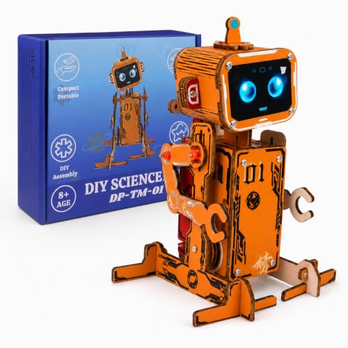 Evankin Wooden Robot Kit for Kids 8-12, Voice Controlled STEM Toy