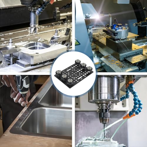 Gantry Plate Kit Aluminum Black Anodized 3D Printer Gantry Board with Pulley for 20-80mm / 0.8-3.1in Aluminum Extrusion Linear Rail 3D Printer Accessories