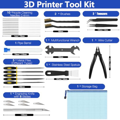 3D Printer Tools Kit, 28pcs 3D Printer Accessories for All FDM/SLA Printers