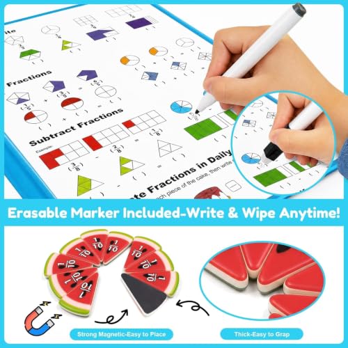 Larger 11.5" Magnetic Fraction Playbook - Montessori Math Manipulatives