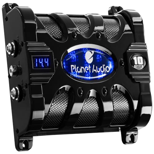 Planet Audio PC10F 10 Farad Car Capacitor for Energy Storage, Enhances Bass - style: 10 Farad