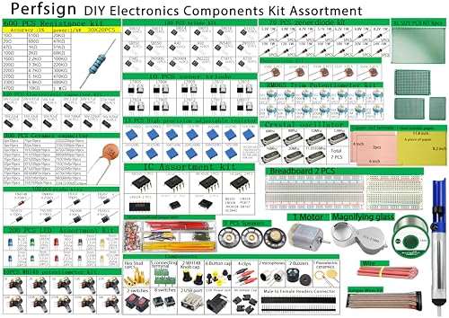 2300PCS XXXXL Complete Set DIY Electronics Component Assortment Box Kit,IC，PCB,Breadboard,Jumper,Magnifying Glass,Resistors,LED,Triode,Potentiometer,Speakers