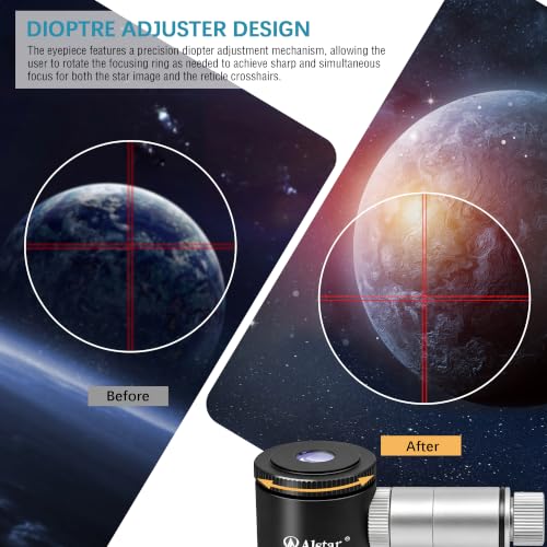 Alstar Reticle Eyepiece, 12.5MM LED Illuminated Telescope Plossl Eyepiece