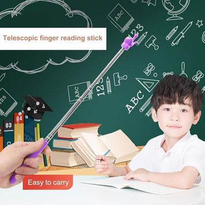 Telescopic Teaching Pointer for Teachers, Retractable Presentation Stick for Classroom, Online Teaching, Elementary School and Kindergarten