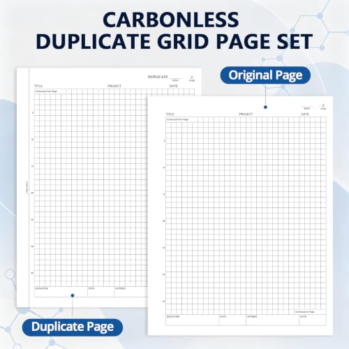 Carbonless Chemistry Lab Notebook, 50 Sets Duplicate Pages, 8.5 x 11 Inches