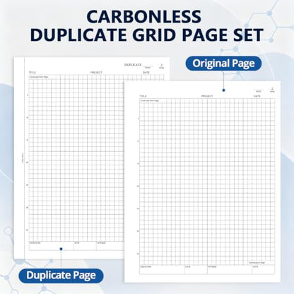 Carbonless Chemistry Lab Notebook, 50 Sets Duplicate Pages, 8.5 x 11 Inches