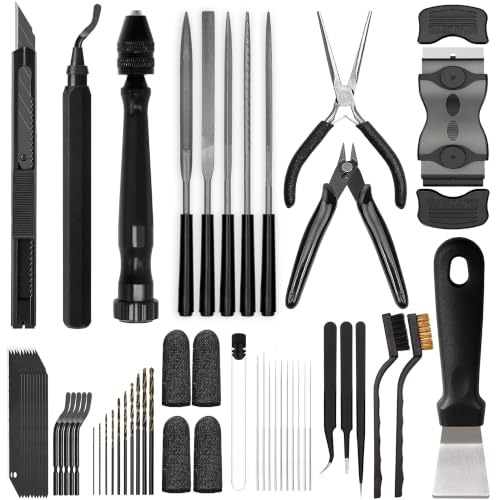 3D Printer Tools Kit, Quality 3D Printing Tool Kit for Model Finishing/Deburring/Drilling, 3D Printer Accessories for All FDM/SLA Printers Removing Support, Cutting Filament, Cleaning Nozzle - color: Finishing