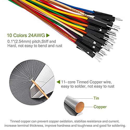 Chanzon 40pcs 30cm Female to Female Header Jumper Wire Dupont Cable Line - color: (3) Female to Female (40pcs), size: 30CM