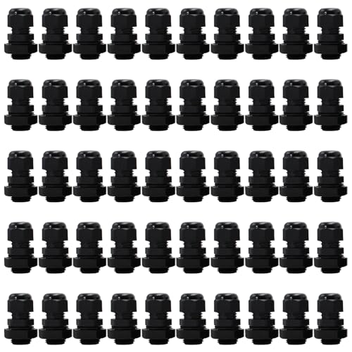MAKERELE NPT 3/8”Nylon Cable Glands IP68 Waterproof Cord Grips Connector - color: Black, size: 3/8" 50pcs BAG
