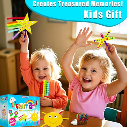 MHMYDIS First Craft Kit for Kids - 12 in 1 No Mess Creative Arts and Crafts kit for Kids Ages 4-8 - Toddler Crafts Kit Supplies - Gifts for Girls and Boys 3 4 5 6 7 8 Year Old (Rainbow) - style: Rainbow