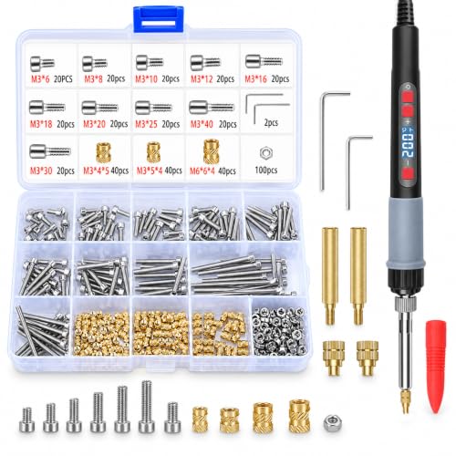 Heat Set Insert Kit for 3D Printing,Threaded Insert Kit for Plastic,420Pcs - size: M3