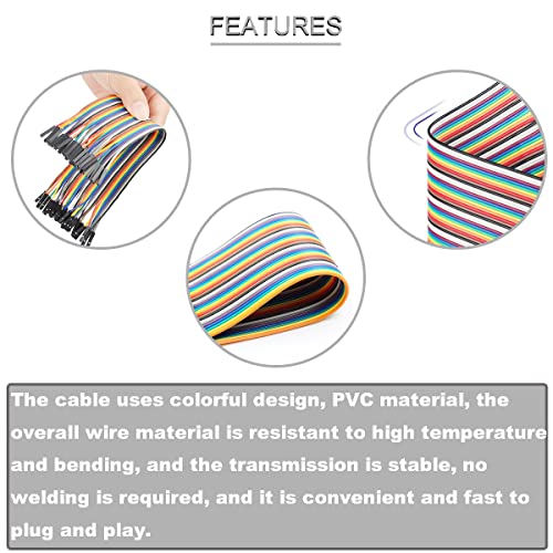 120 pcs 3 x 30CM Jumper Wire Cable Set 40pin Dupont Cable Male to Female, Male to Male, Female to Female Breadboard Dupont Line + 20 pcs pin Header Single Row 40pin 2.54mm PCB Header