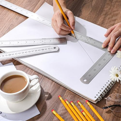 EBOOT 3 Pack 40inch Metal Rulers, Imperial Metric - size: 40inch