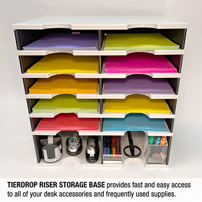 Ultimate Office TierDrop Riser Storage Base, Lifts Sorter 5 inches, 2 Slots - size: Riser Base Add-On
