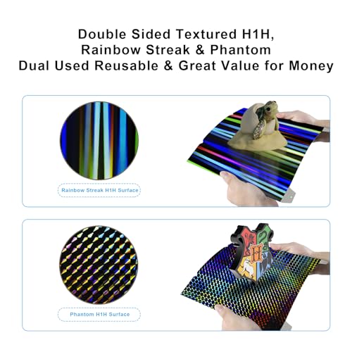 Smooth H1H Build Plate（with Magnetic Base）235x235mm,Rainbow Streak+Phantom Double-Sided Effect Plate for Creality K1/K1 SE/K1C/Ender 3 S1/3 S1 Pro/Ender 5 S1/Ender3 V3 KE/Ender3 V3 SE - color: H1H with Magnetic Plate, size: 235x235mm