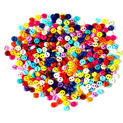 Tiny Button, 500pcs 6mm Micro Resin Buttons for Dolls Clothing Sewing Accessories