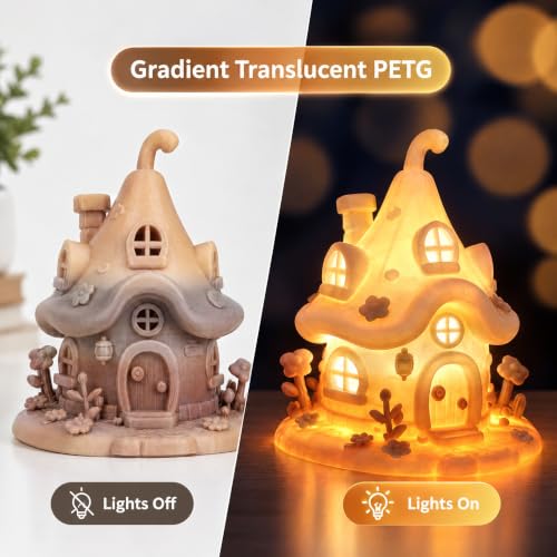 iSANMATE Translucent PETG Filament 1.75mm Brown-Coffee-Grey-White Gradient - color: Translucent Brown Coffee Grey White