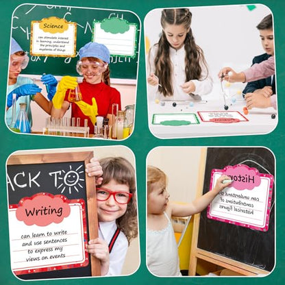 Watersay 12 Pcs Back to School Classroom Objectives Magnetic Sentence Strips Whiteboard Accessories Classroom Objectives Board Magnetic Label for Dry Erase Board Learning Target Magnet for Teacher