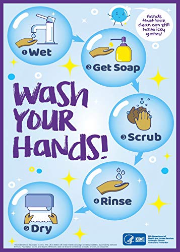 MSD Hand Washing Poster, 28 x 40 Polyester Fabric, Windows Door Wall Sign for Homes School Business Office Clinic Hospital, CDC Poster Keep Calm and Wash Your Hands - color: MZAMAAa07A_Wash_Your_Hands_107