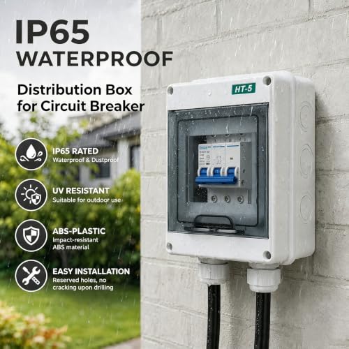 Breaker Box Distribution Protection Box, IP65 Clear Cover Electrical Box, ABS Power Supply Electronic Junction Box Din Rail Enclosure for Circuit Breaker on The Wall 12 Way (250x195x110mm) - style: 12-Way