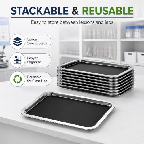 iplusmile 6 Pack Dissection Trays with Black Wax 10.2" x 7.5" Black - color: Black