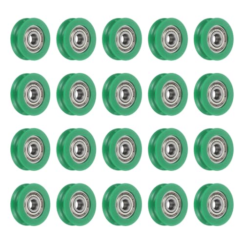 uxcell 20Pcs 625ZZ POM Pulley U-Groove Bearing, 5x23.5x6.8mm, Dark Green - color: Dark Green, size: 5x23.5x6.8mm, 625ZZ
