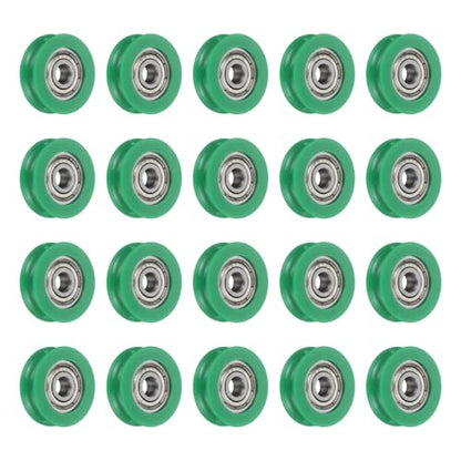 uxcell 20Pcs 625ZZ POM Pulley U-Groove Bearing, 5x23.5x6.8mm, Dark Green - color: Dark Green, size: 5x23.5x6.8mm, 625ZZ