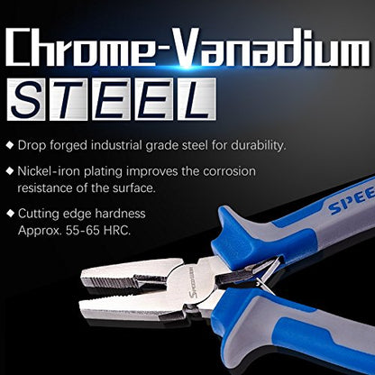 SPEEDWOX Micro Linemans Pliers Mini Combination Pliers 5 Inches Small Wire Cutters for Jewelry Making Precision Fine Pliers Serrated Jaw Craft Hand Tools with Spring Chrome Vanadium Steel - style: 5" Lineman's Plier