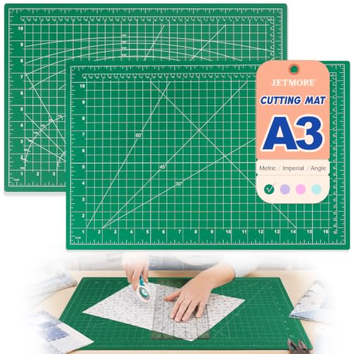 JETMORE Cutting Mat, 12" x 18" Double Sided Craft Cutting Mat for Sewing - color: Green