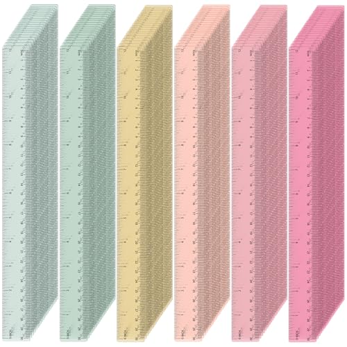120 Pcs Plastic Ruler Bulk 12 Inch Classroom, Vintage Colors - color: Vintage Colors
