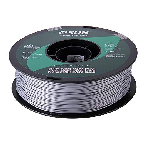 eSUN PLA PRO (PLA+) 3D Printer Filament, Dimensional Accuracy +/- 0.03mm, 1kg, Plastic Spool, 1.75mm, Silver, (Pantone 423C) - color: Silver