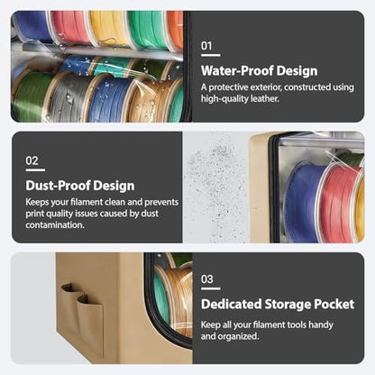 2-Tier 3D Filament Dry Storage Box 20 Rolls of Filaments Cover