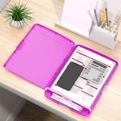 Rimilak Clipboard with Storage, 8.5 x 11 High Capacity Clip Board, Magenta - color: Magenta