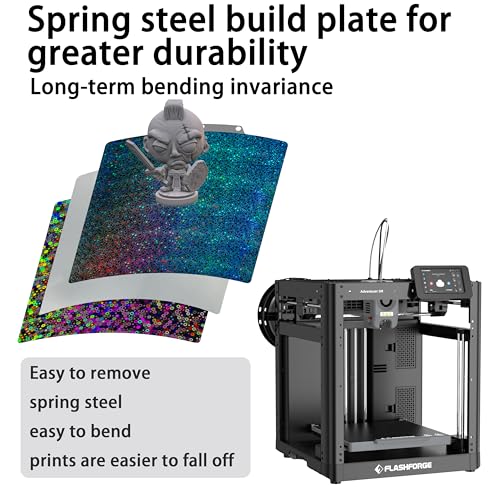 Build Plate for Adventurer 5M/5M Pro/AD5X 3D Printer, Double Sided Smooth PEY Build Plate 235x235mm Printing Bed Compatible with FLASHFORGE Adventurer 5M /5M Pro/AD5X 3D Printer - color: PEY-Starry + PEK-Circle