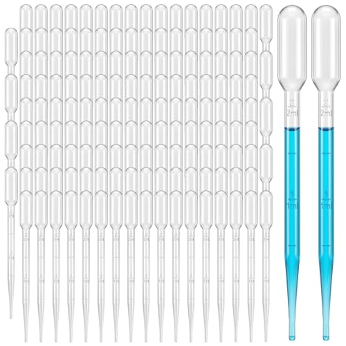 1000 Pcs 2ml Plastic Graduated Transfer Pipettes for Essential Oils, Lab