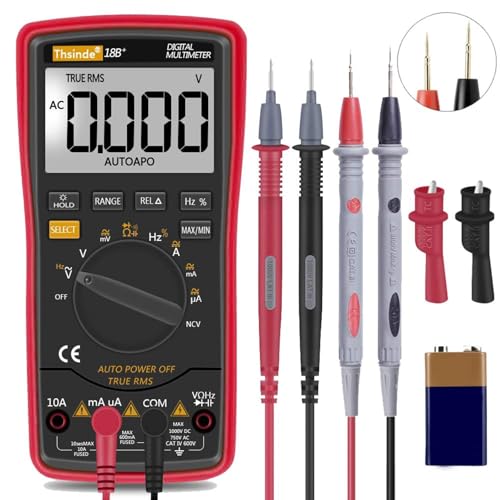 6000 Counts TRMS Auto Ranging Digital Multimeter, Red - color: Red