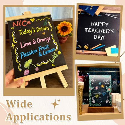 UNICRAFTALE 15 Pack Double-Sided Wooden Frameless Mini Chalkboard MDF Rectangle Black Small Chalkboard Sign for Tabletop Restaurant Menu Home Office Note 11.8x9.4 Inch