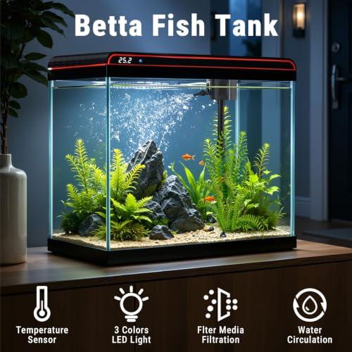 20 Gallon Fish Tank, Betta Large Aquarium Starter Kits，100% Glass Material - size: 20 Gallon Fish Tank