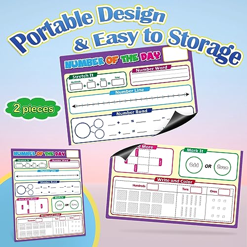 Aizweb Giant Magnetic Number of the Day Chart Paper,Dry Erase Place Value Number Line for Classroom Whiteboard Accessories,Teacher Must Have Essential Homeschool Teaching Supplies,Math Manipulative - style: Number