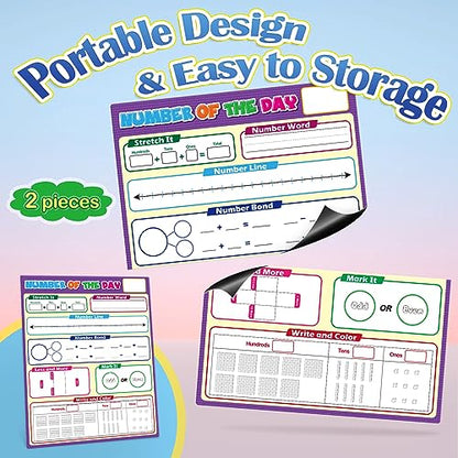 Aizweb Giant Magnetic Number of the Day Chart Paper,Dry Erase Place Value Number Line for Classroom Whiteboard Accessories,Teacher Must Have Essential Homeschool Teaching Supplies,Math Manipulative - style: Number