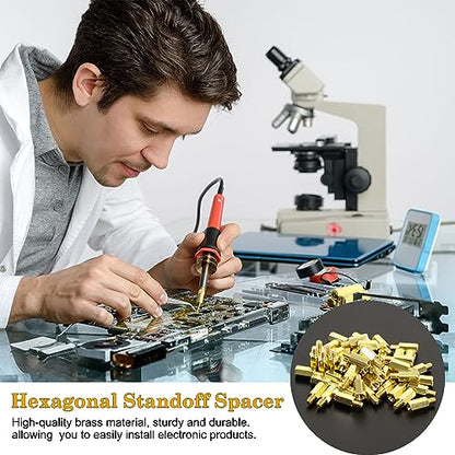 uxcell 50 Pieces M3 9+4mm Hex Standoff Spacer Male to Female Thread Brass Spacer Standoff Hexagonal Spacers Standoffs Screws Nuts for PC PCB Motherboard