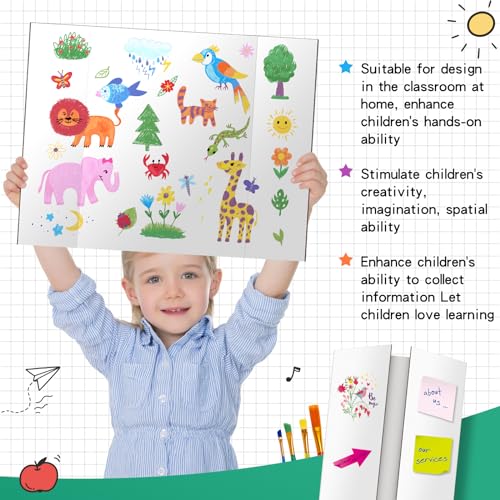 Trifold Poster Board 4 Pack, IKAYAS 24 X 16 Inch Double Sided White Poster Boards, Science Fair Display Boards Presentation Boards for Mounting, Prints, Art, Display, Projects Classroom Supplies