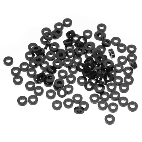 PATIKIL M3 Black ABS ID 3.2mm,OD 7mm,Length 3mm, Nylon Round Spacer Washers, 120Pcs Plastic Standoff Rubber Nut Unthreaded for M3 Screws Electrical Outlet Switch Receptacle - size: 3.2mm x 7mm x 3mm