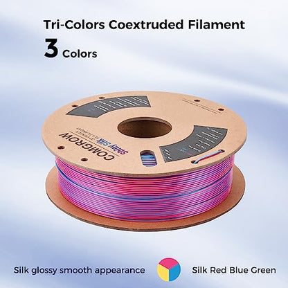 Comgrow Silk Shiny Rainbow Multi-Color 3D Printer Filament - color: Red & Blue & Yellow+red & Blue & Green+copper & Green & Purple+blue & Green & Orange