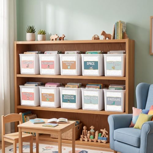 Tinlade 56 Pcs Classroom Reading Corner Label Library, Boho - style: Boho