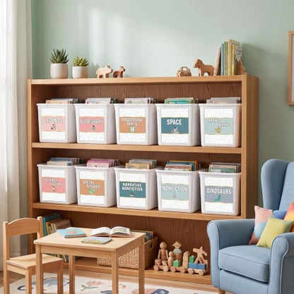 Tinlade 56 Pcs Classroom Reading Corner Label Library, Boho - style: Boho