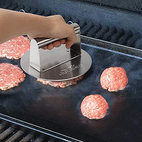 HULISEN Smashed Burger Kit, Stainless Steel Burger Press & Grill Spatula